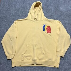 Lyrical Lemonade Hoodie Mens 2XL Yellow Pullover Fleece Sweatshirt Milk Carton